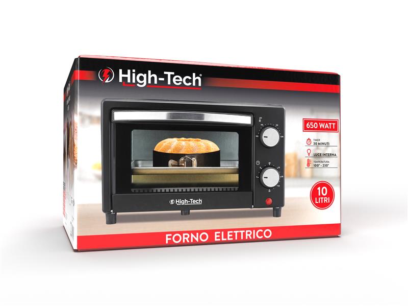 HIGH-TECH FORNO ELETTRICO DA 10LT CON POTENZA 650W COLORE NERO