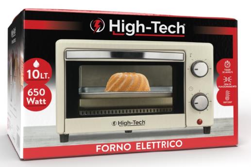 HIGH-TECH FORNO ELETTRICO DA 10LT CON POTENZA 650W COLORE CREMA