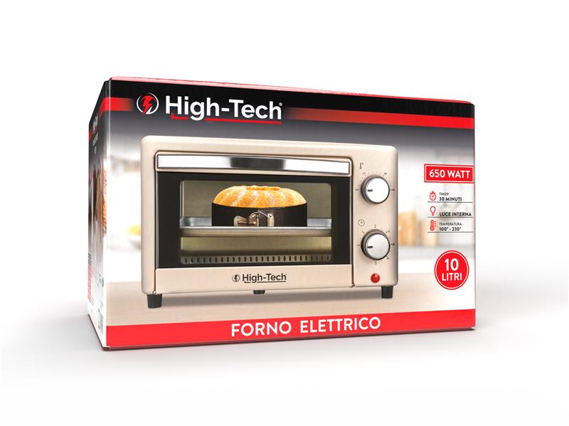 HIGH-TECH FORNO ELETTRICO DA 10LT CON POTENZA 650W COLORE CREMA