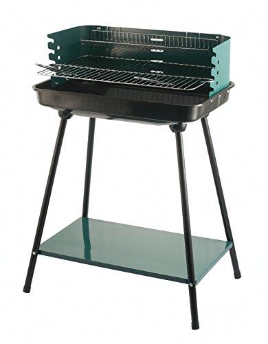 BARBEQUE RETTANGOLARE IN ACCIAIO 58X38XH82 VERDE CON RIPIANO