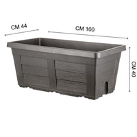 BAMA FIORIERA EFFETTO LEGNO ANTRACITE 100 X 44 X H40 CM