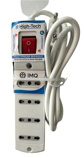 HIGH-TECH MULTIPRESA UNIVERSALE 4 POSTI CON INTERRUTTORE P40 CAVO H05VV-F 3G1.0MM2X 1.5M POTENZA: MAX.3500W 16A/250V