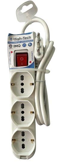 HIGH-TECH MULTIPRESA COMBO UNIVERSALE 2X3 PRESE 2P+T 10/16A BIPASSO+3 SCHUKO 10/16A BIANCA 9 POSTI