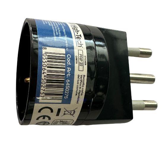 HIGH-TECH ADATTATORE SCHUKO SPINA 16A 2P+T, PRESA P30 2P+T NERO MATERIALE ELETTRICO