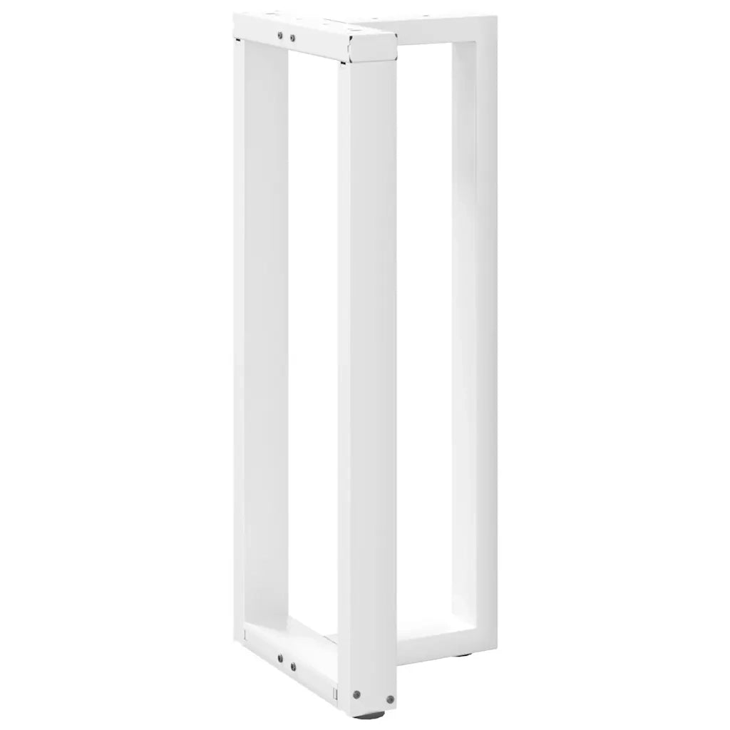 Gambe per tavolo da bar a forma di T 2 pz bianche 50x35x(100-101) cm in acciaio 4013089