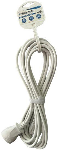 HIGH-TECH CAVO PROLUNGA SPINA 10A 2P+T PRESA P11  CONTATTO DI TERRA CON PROTEZIONE BAMBINI 5 MT BIANCA MATERIALE ELETTRICO
