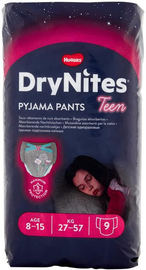 HUGGIES DRYNITES MUTANDINE GIRL TAGLIA L 8-13  ANNI 38-48 KG 9 PEZZI