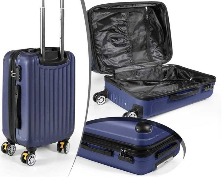 TROLLEY AD 8 RUOTE IN ABS CON FRENO 36 X 24 X H56 COLORE BLU
