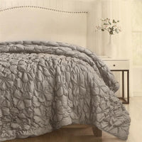 TRAPUNTA MATRIMONIALE 260X260 CM COLORE GRIGIO