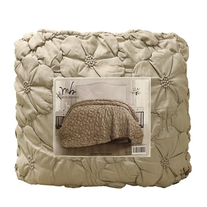 TRAPUNTA MATRIMONIALE 260X260 CM COLORE BEIGE