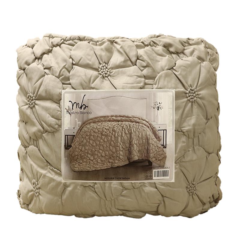 TRAPUNTA MATRIMONIALE 260X260 CM COLORE BEIGE
