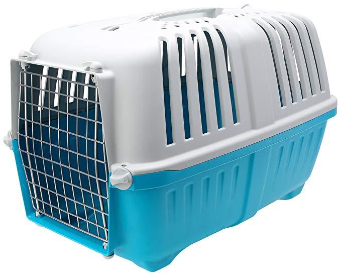 TRASPORTINO CANE GATTO DA VIAGGIO IN PLASTICA CON PRATICA MANIGLIA 55X36X36CM