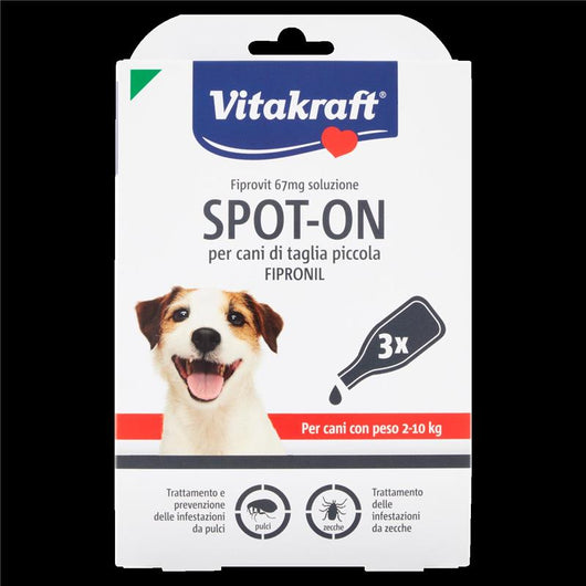 FIPROVIT 67MG SOLUZIONE SPOT-ON PER CANI DI TAGLIA PICCOLA FIPRONIL 3 X 0,67 ML