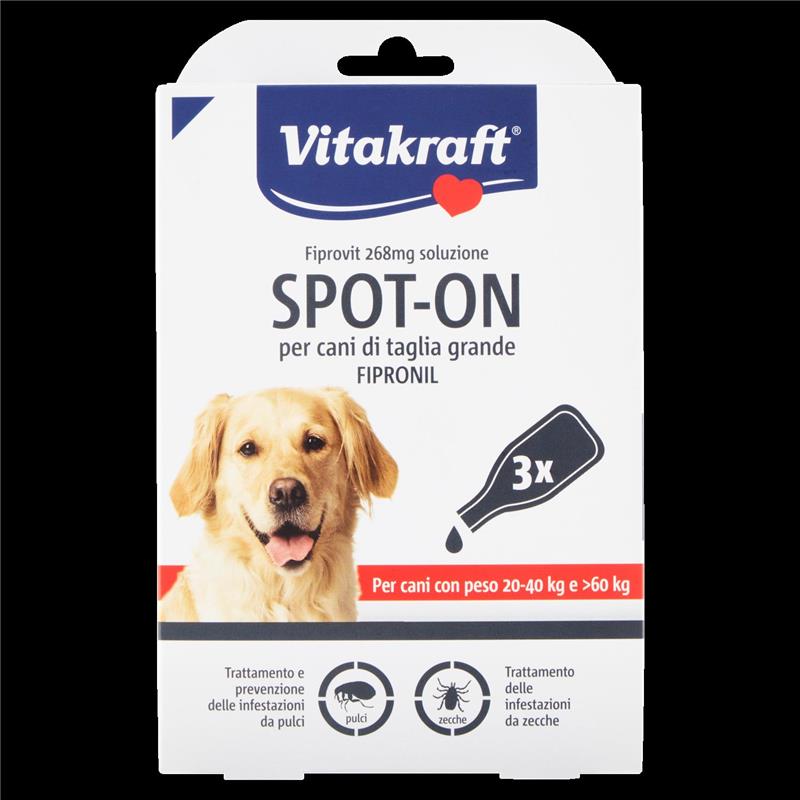 FIPROVIT 268 MG SOLUZIONE SPOT-ON PER CANI DI TAGLIA GRANDE FIPRONIL 3 X 2,68 ML
