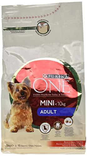 PURINA ONE MINI ACTIVE CROCCHETTE PER CANI TAGLIA SMALL CON MANZO E RISO 1,5 KG