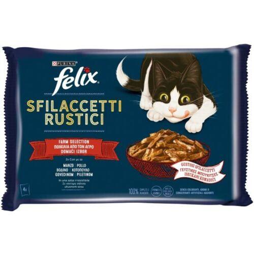 SFILACCETTI RUSTICI FELIX 4X85GR AL GUSTO MANZO E POLLO