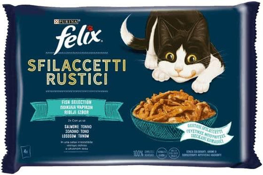SFILACCETTI RUSTICI FELIX 4X85GR AL GUSTO TONNO E SALMONE