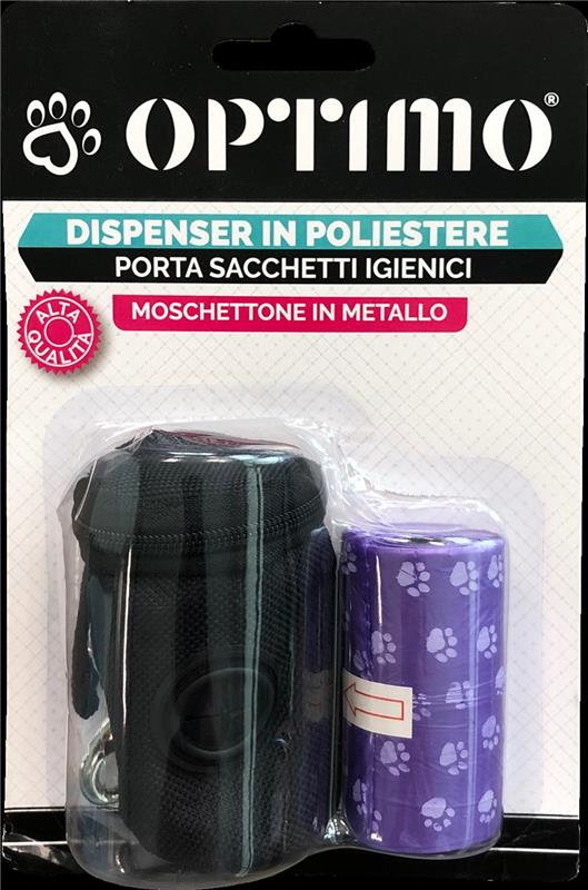 DISPENSER IN STOFFA PORTA SACCHETTI IGIENICI A FORMA DI OSSO PER CANI CON MOSCHETTONE IN METALLO