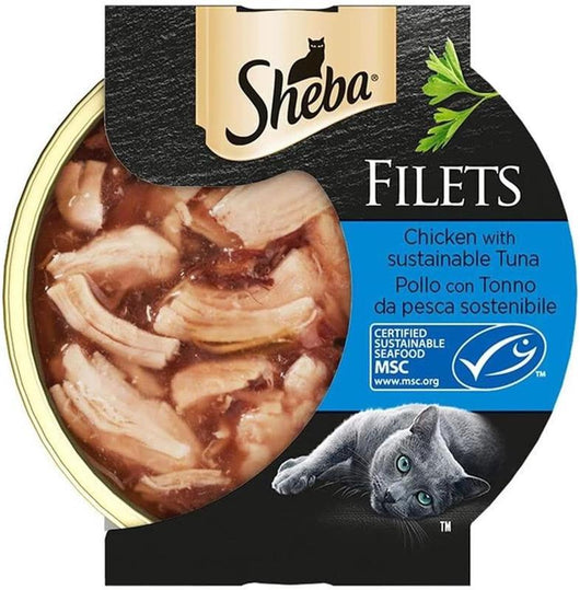 SHEBA FILETS POLLO CON TONNO DA PESCA SOSTENIBILE  60 G