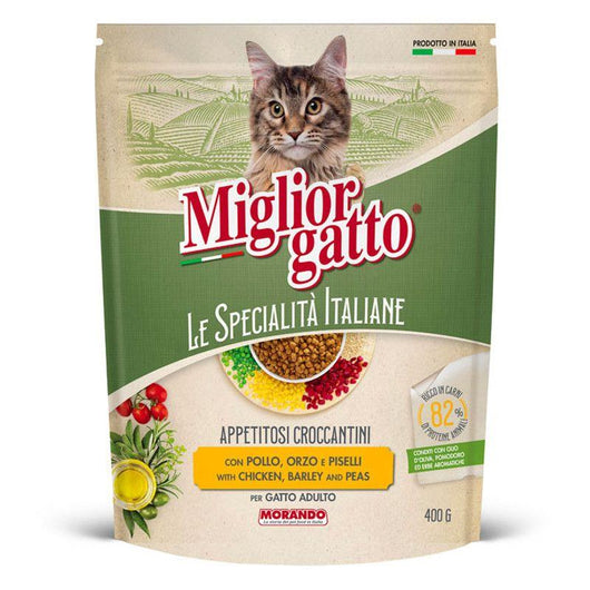 MIGLIOR GATTO SPECIALITÀ CROCCANTINI POLLO ORZO E PISELLI 400 G PER GATTO ADULTO