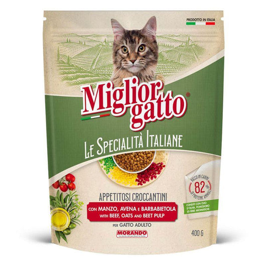 MIGLIOR GATTO SPECIALITÀ CROCCANTINI CON MANZO AVENA E BARBABIETOLA 400 G PER GATTO ADULTO