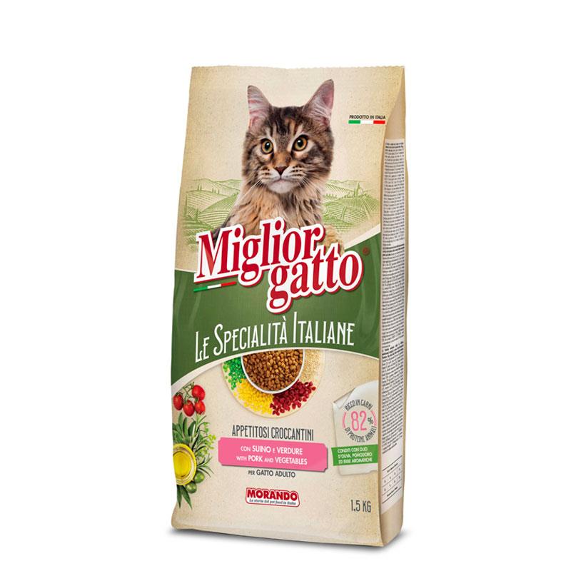 MIGLIOR GATTO SPECALITÀ ITALIANE CROCCANTINI DI SUINO E VERDURE 1,5 KG PER ADULTO