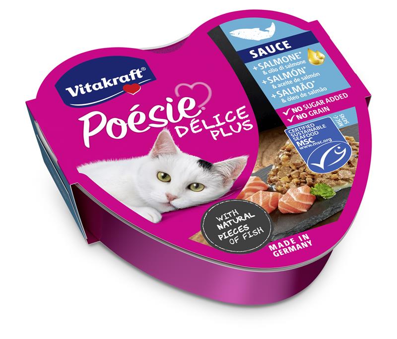 VITAKRAFT BOCCONCINI IN UMIDO POESIE DELICE PLUS 85 G SALMONE E OLIO DI SALMONE DEL PACIFICO