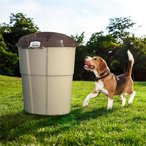 BAMA CONTENITORE "DADO PET" IN PLASTICA 60 LT PORTA CROCCHETTE SECCHE PER ANIMALI BEIGE CON COPERCHIO 54 X 39 X 67 CM