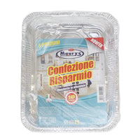 MAURY'S CONTENITORI ALLUMINIO 8 PORZIONI 18PZ PER COTTURA E CONSERVAZIONE ALIMENTI