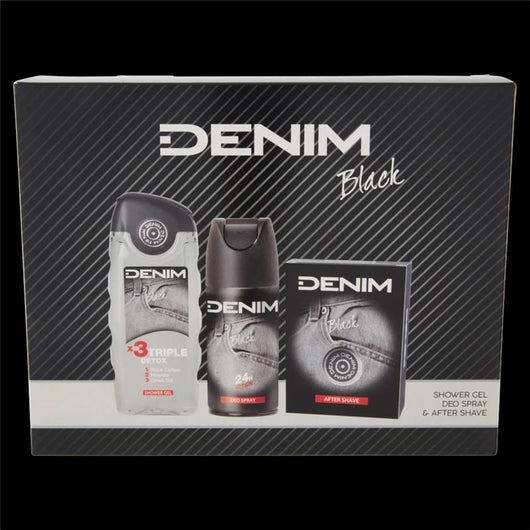 DENIM TRI PACK BLACK SHOWER GEL, DEO SPRAY & AFTER SHAVE