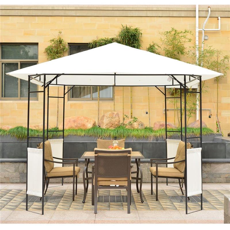 TENDONE PER GAZEBO DA GIARDINO IN METALLO 3 X 3MT COLORE BIANCO
