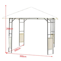 TENDONE PER GAZEBO DA GIARDINO IN METALLO 3 X 3MT COLORE BIANCO