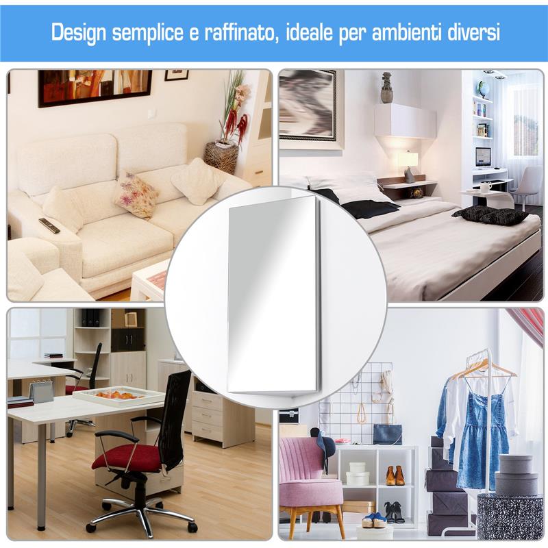 ARMADIETTO PENSILE ANGOLARE DA BAGNO IN ACCIAIO CON SPECCHIO 60 X 30 X 18.4CM