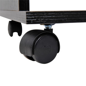 ARMADIO GUARDAROBA A 5 RIPIANI CON RUOTE E BARRE APPENDIABITI 120X40X128CM NERO