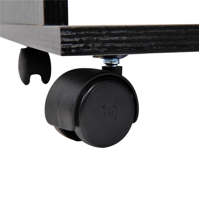 ARMADIO GUARDAROBA A 5 RIPIANI CON RUOTE E BARRE APPENDIABITI 120X40X128CM NERO