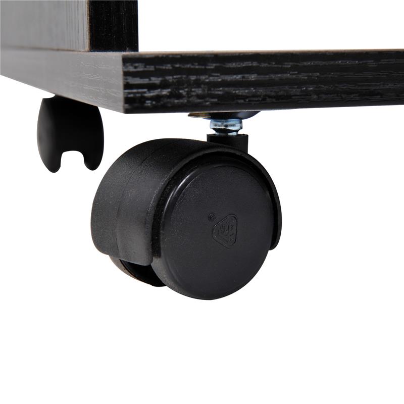 ARMADIO GUARDAROBA A 5 RIPIANI CON RUOTE E BARRE APPENDIABITI 120X40X128CM NERO