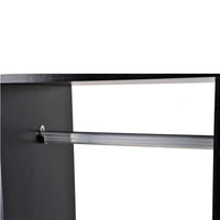 ARMADIO GUARDAROBA A 5 RIPIANI CON RUOTE E BARRE APPENDIABITI 120X40X128CM NERO