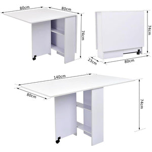 TAVOLO PIEGHEVOLE IN LEGNO RICHIUDIBILE PER 6 PERSONE BIANCO