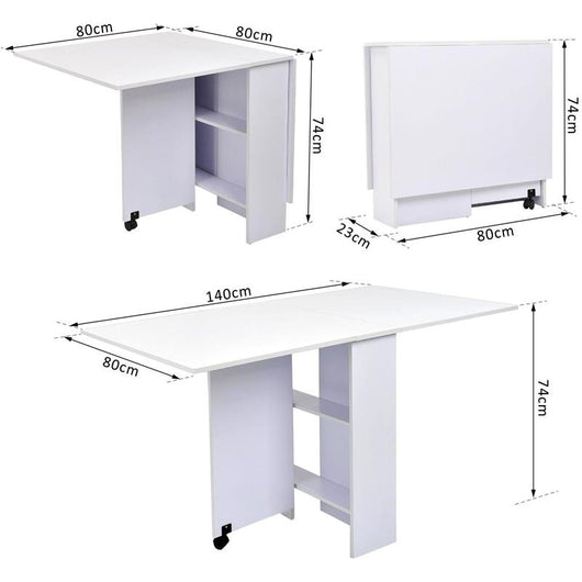 TAVOLO PIEGHEVOLE IN LEGNO RICHIUDIBILE PER 6 PERSONE BIANCO