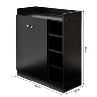 ARMADIO A SCARPIERA IN LEGNO 83 X 30 X 90 CM COLORE NERO