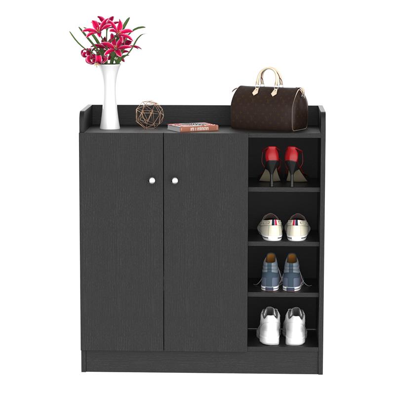 ARMADIO A SCARPIERA IN LEGNO 83 X 30 X 90 CM COLORE NERO