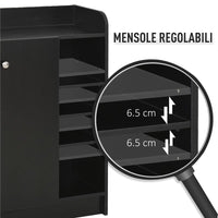 ARMADIO A SCARPIERA IN LEGNO 83 X 30 X 90 CM COLORE NERO