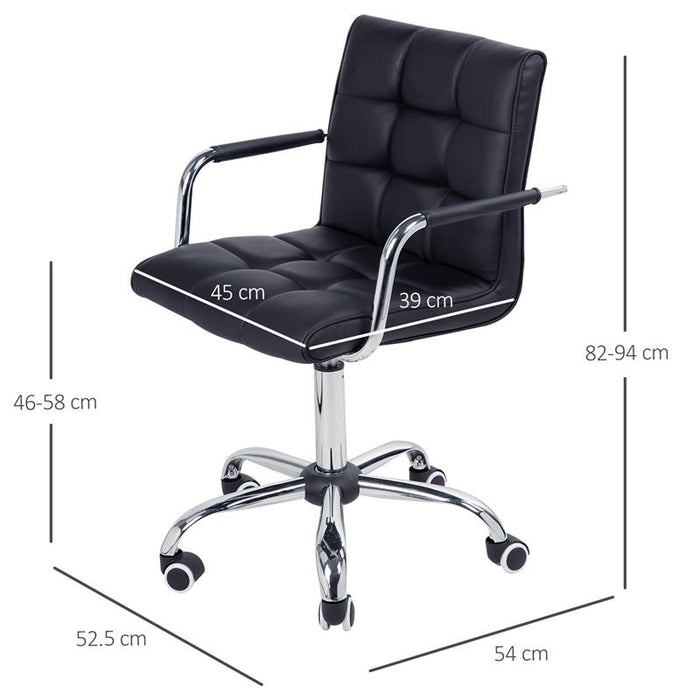 SEDIA DA UFFICIO IN ECOPELLE ALTEZZA REGOLABILE CON BRACCIOLI E RUOTE