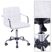 SEDIA DA UFFICIO IN SIMILPELLE BIANCA CON 5 RUOTE GIREVOLI IMBOTTITURA E ALTEZZA REGOLABILE