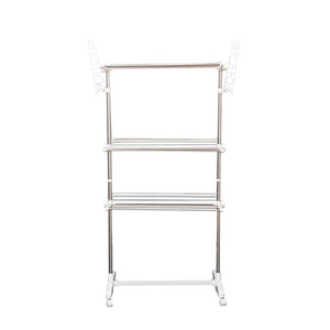 STENDINO PREMIUM A 3 PIANI REGOLABILE CON 6 RUOTE 80-142 X 55 X H152 CM