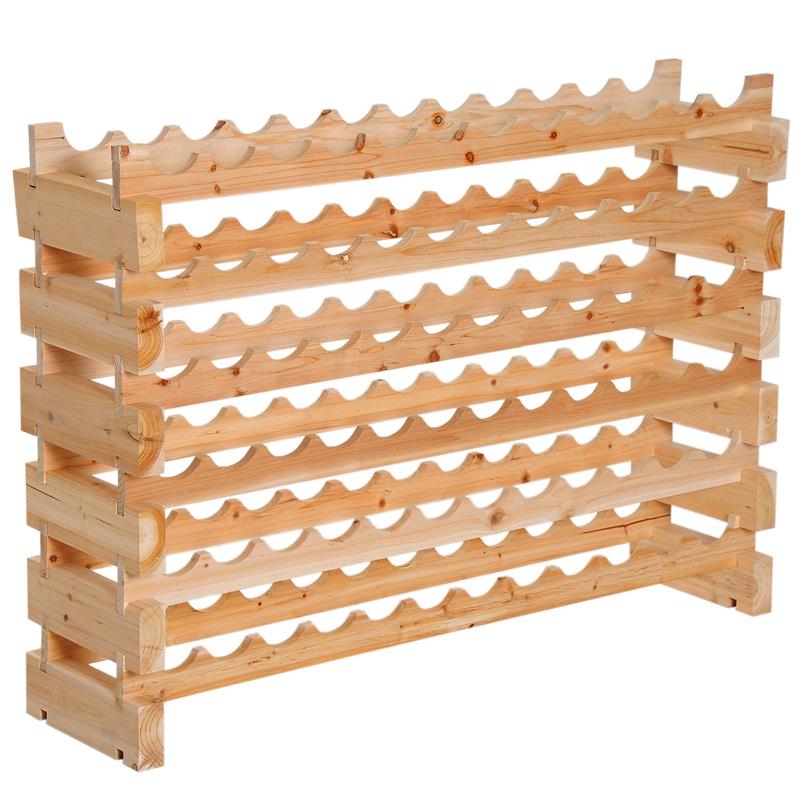 CANTINETTA PORTABOTTIGLIE IN LEGNO DI PINO CON 6 RIPIANI 114X28X80 CM