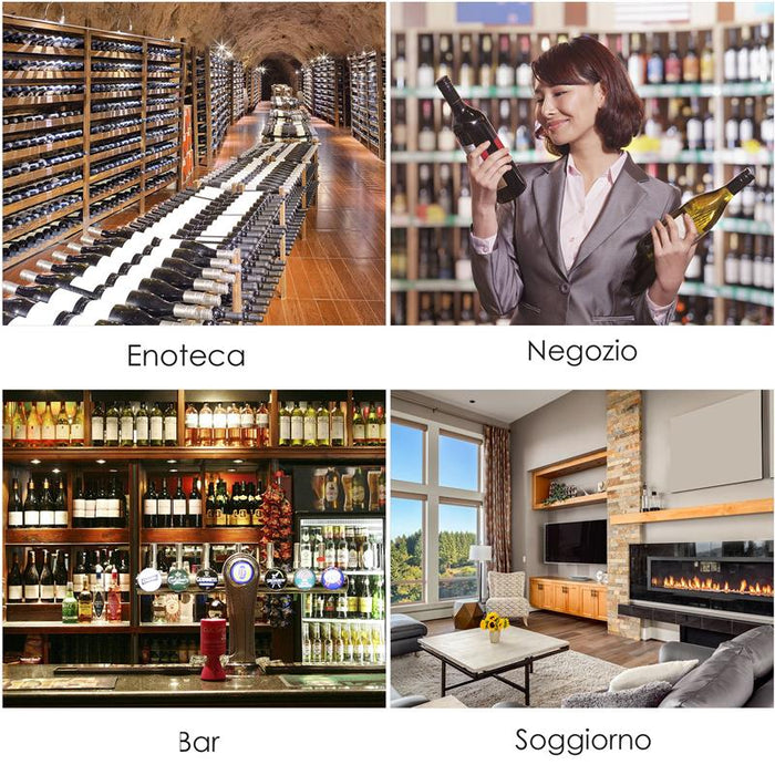 CANTINETTA PORTABOTTIGLIE IN LEGNO DI PINO CON 6 RIPIANI 114X28X80 CM