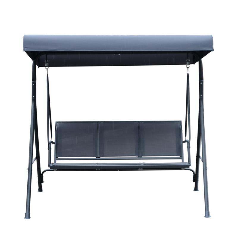 DONDOLO 3 POSTI CON BALDACCHINO IN ACCIAIO E TESSUTO POLIESTERE GRIGIO