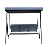 DONDOLO 3 POSTI CON BALDACCHINO IN ACCIAIO E TESSUTO POLIESTERE GRIGIO