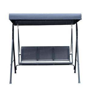 DONDOLO 3 POSTI CON BALDACCHINO IN ACCIAIO E TESSUTO POLIESTERE GRIGIO